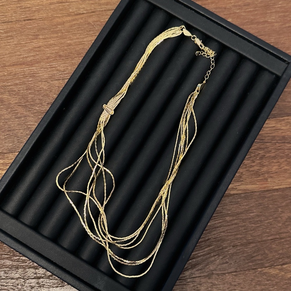 Women Gold Layered Chain Necklace Multi Strand Necklace Dainty Gold Minimalist